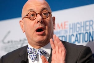 Leon Botstein, a bald white man with round glasses and wearing a bow tie, pictured at an event